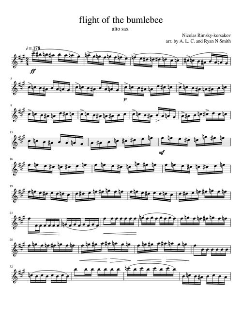Flight of the bumblebee alto sax