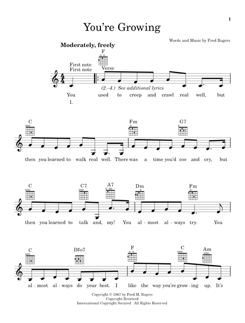 You're Growing (from Mister Rogers' Neighborhood) - Fred Rogers (Ukulele)