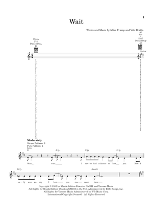Play Official version of Wait Sheet Music by White Lion for Vocals