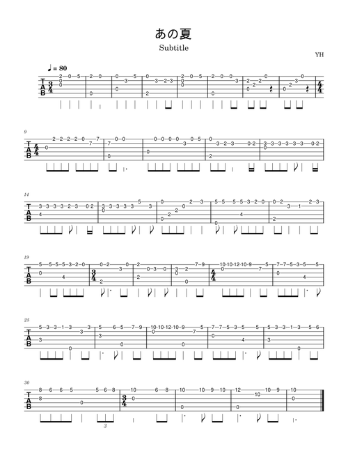 One Summer's Day – Joe Hisaishi あの夏 (Simple TAB)