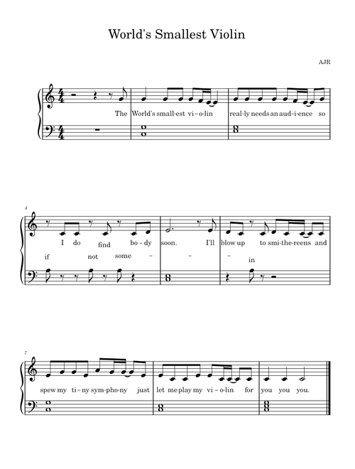 World's Smallest Violin – AJR World's Smallest Violin-chorus