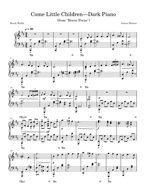 Come Little Children – James Horner (Dark Piano Cover by VisortheInvisioner)