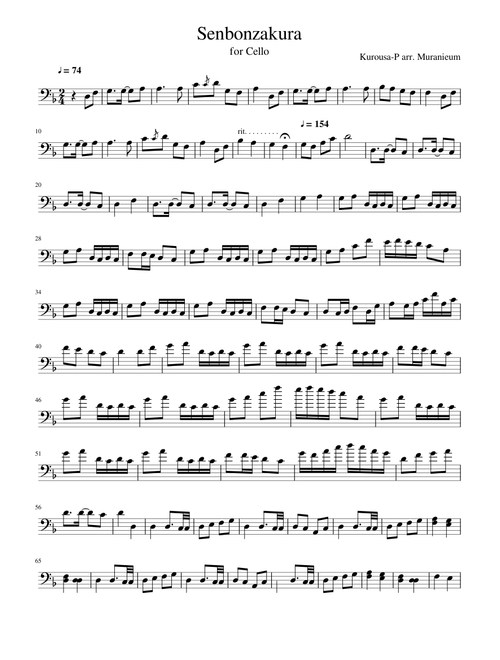 Senbonzakura Cello Cover arr. Muranieum
