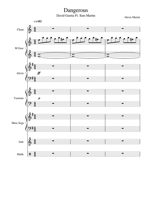 Dangerous - David Guetta - Ensemble des Instruments