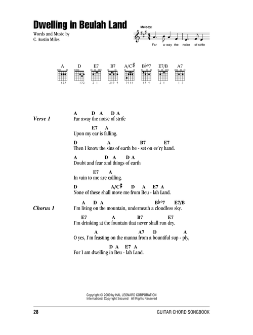 Dwelling In Beulah Land - C Austin Miles (Guitar Chords-Lyrics)