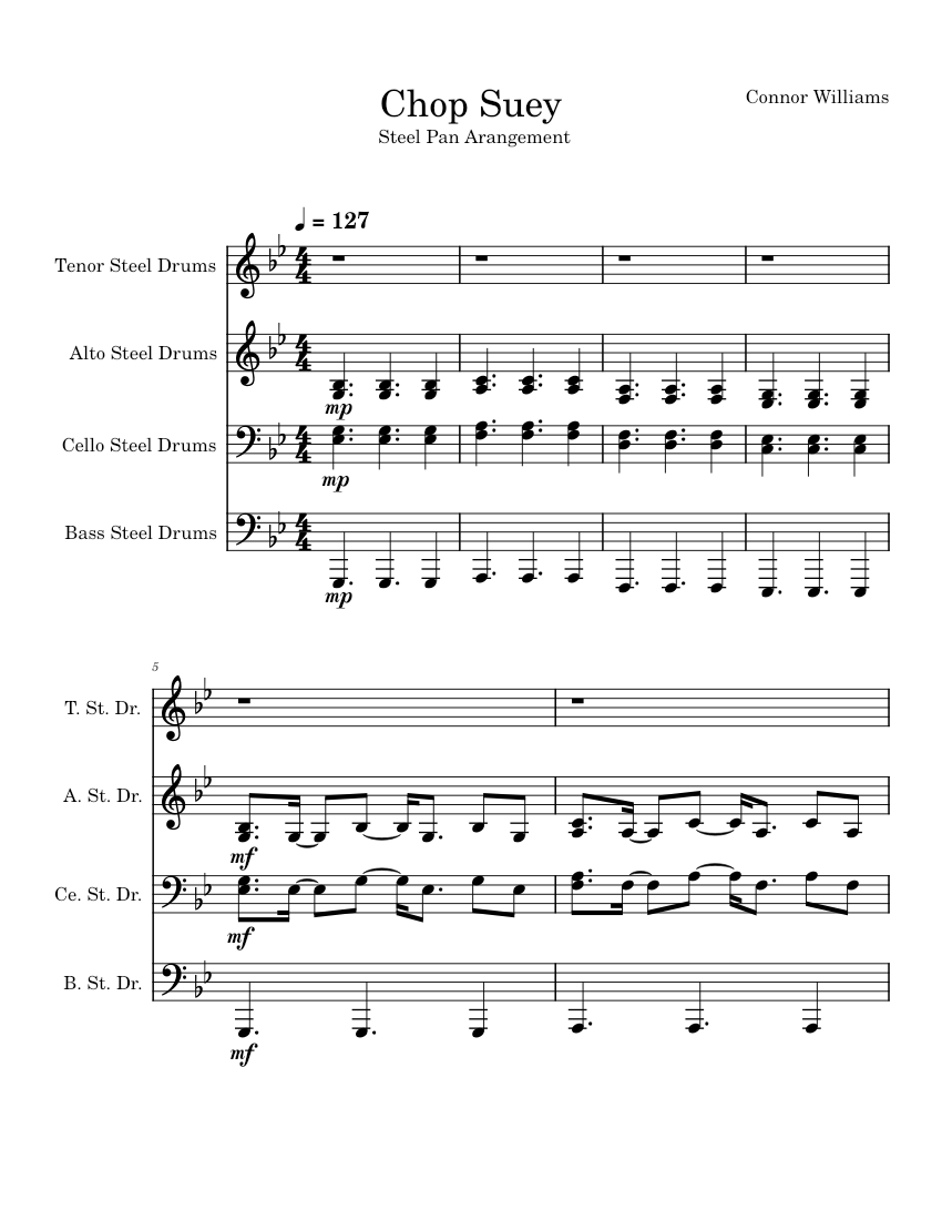 Chop suey System of a Down Chop Suey Sheet music for Steel drums