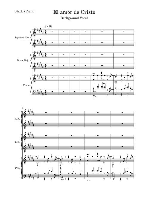 El amor de Cristo [B] SATB+Piano