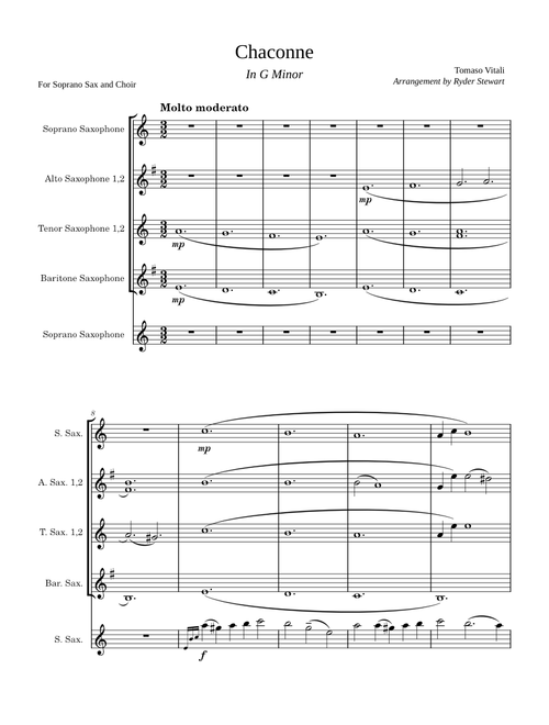 Chaconne in G minor – Soprano Sax and Sax Choir