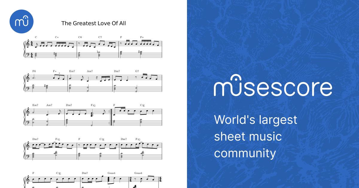 The Greatest Love Of All Sheet Music with Chords for Piano (Solo