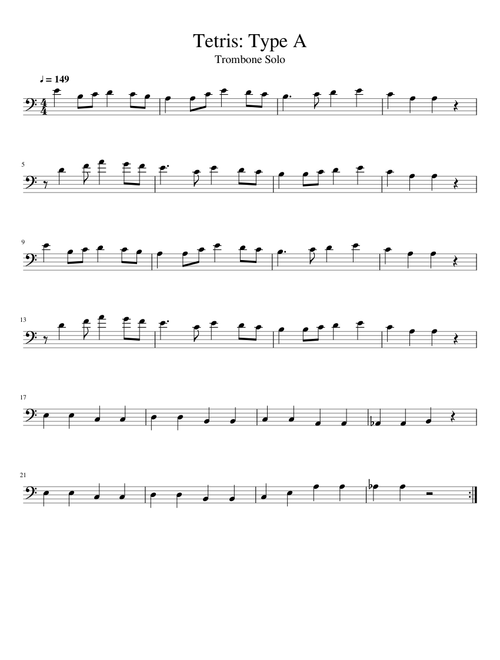 Tetris: Type A - Trombone Solo