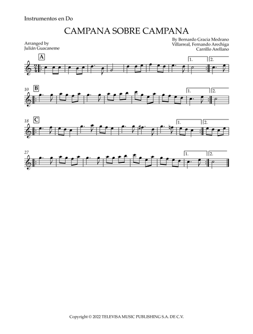 Campana Sobre Campana (Arr. Julian Guacaneme) - Fernando Arechiga Carrillo Arellano, Bernardo Gracia Medrano Villarreal (Flute Solo)