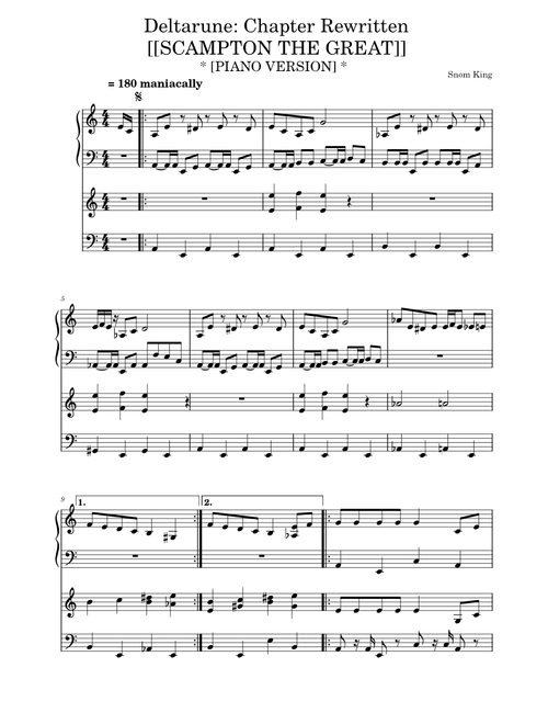 SCAMPTON THE GREAT THEME (From Deltarune: Chapter rewritten)