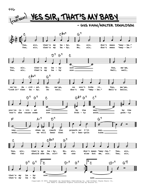 Yes Sir, That's My Baby (High Voice) - Gus Kahn, Walter Donaldson (Real Book - Melody-Chords-Lyrics)