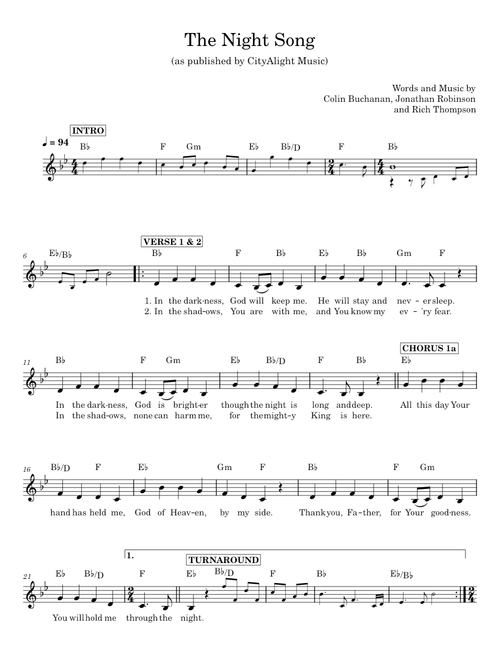 THE NIGHT SONG - Colin Buchanan
