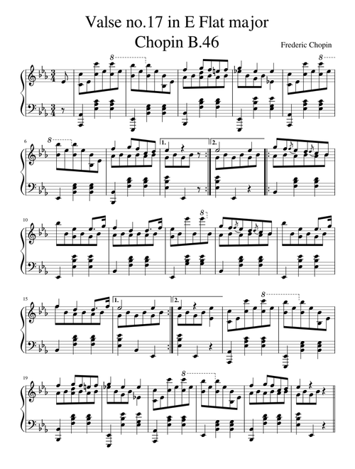 Waltz No.17 in E Flat major Chopin B.46