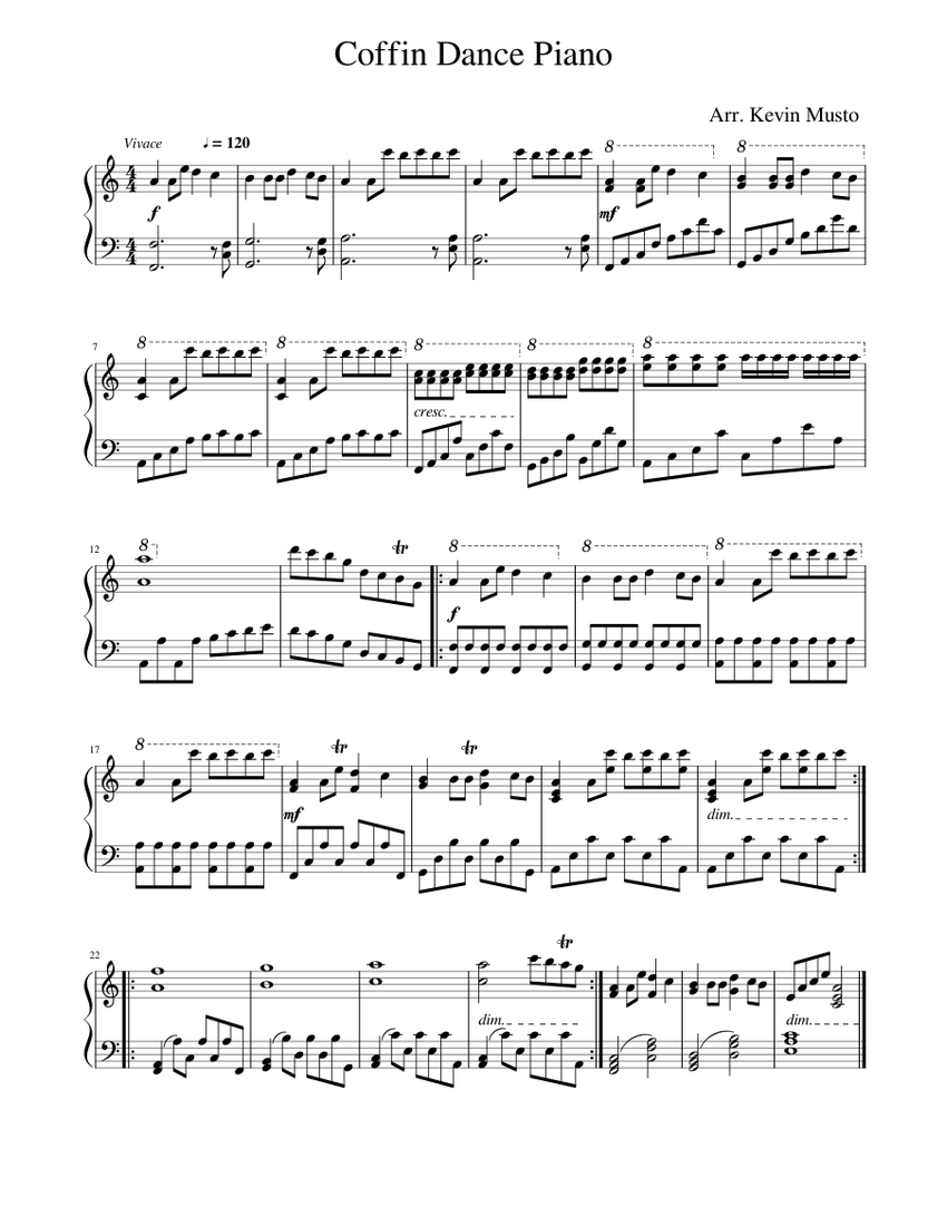 Coffin dance simple piano top