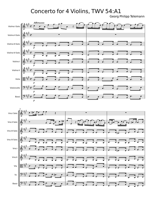 Concerto for 4 Violins No. 3 - Georg Philipp Telemann
