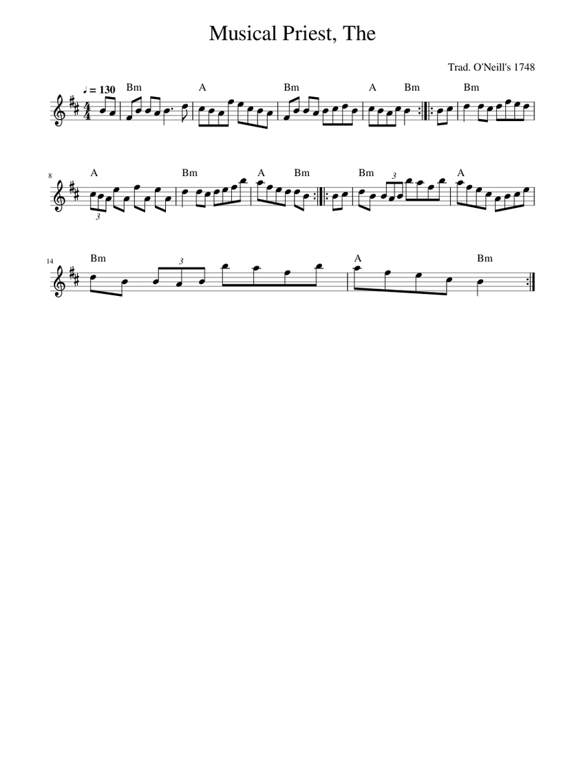 Traditional music - The Musical Priest Sheet music for Piano (Solo ...