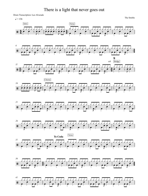 There Is A Light That Never Goes Out (Arr. Drum Trancription: Leo Alvarado) - The Smiths (Drums)