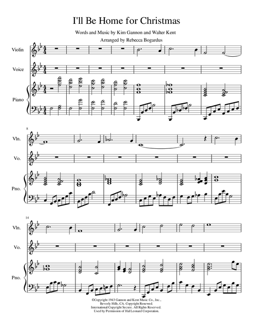 I'll Be Home For Christmas (Arr. Rebecca Bogardus) - Rascal Flatts (Small Ensemble)