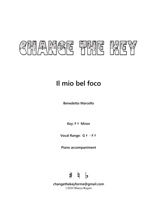 Il mio bel foco - F# Minor (Arr. Sharyn Rogers) - Benedetto Marcello (Vocal Solo)