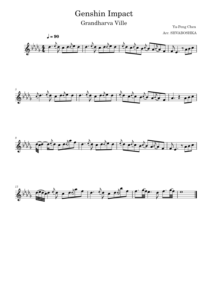 yu peng chen sheet music
