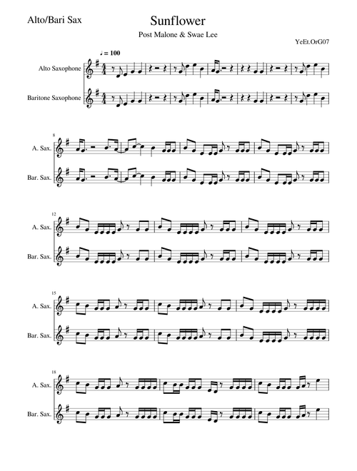 Sunflower Alto Bari Sax