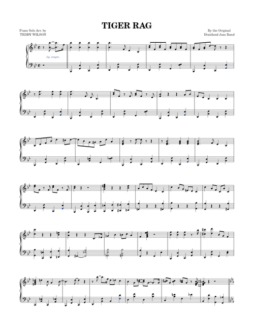 Tiger Rag – Original Dixieland Jazz Band (arr. Teddy Wilson) (1917/37)