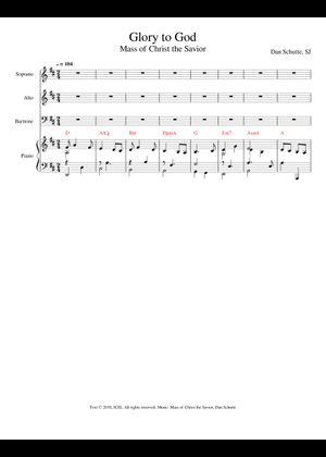 Glory and praise to our god - Dan Schutte Sheet Music with Chords for ...