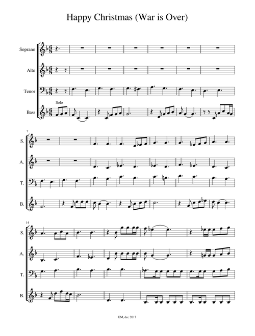 Happy Christmas (War is Over), Brass Quartet