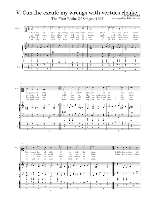 Can she excuse my wrongs – John Dowland Can ſhe excuſe my wrongs with vertues cloake. - John Dowland