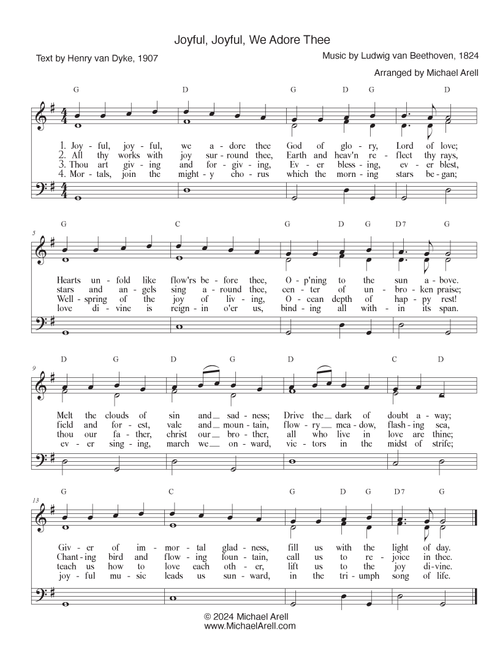 Joyful Joyful We Adore Thee--Organ Manuals Only (Arr. Michael Arell) - Sister Act, Casting Crowns (Organ)