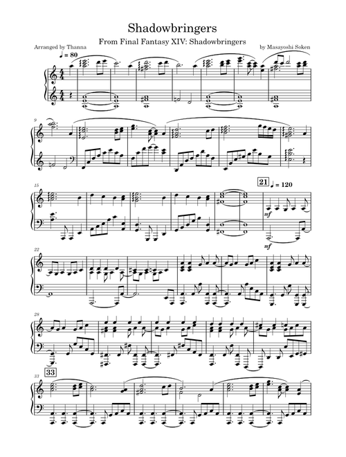 FFXIV sheet music by Darmhor | Play, print, and download in PDF or