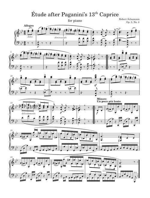 Étude after Paganini's 13th Caprice - R. Schumann, Op. 3, No. 4