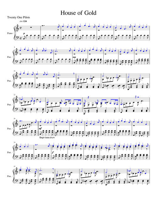 House of Gold - Twenty One Pilots (Piano Arrangement)