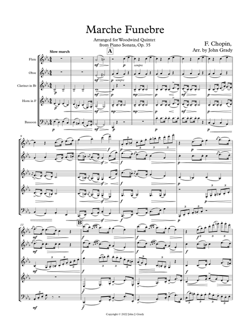 Marche Funebre (Arr. John Grady) - F. Chopin (Woodwind Ensemble)