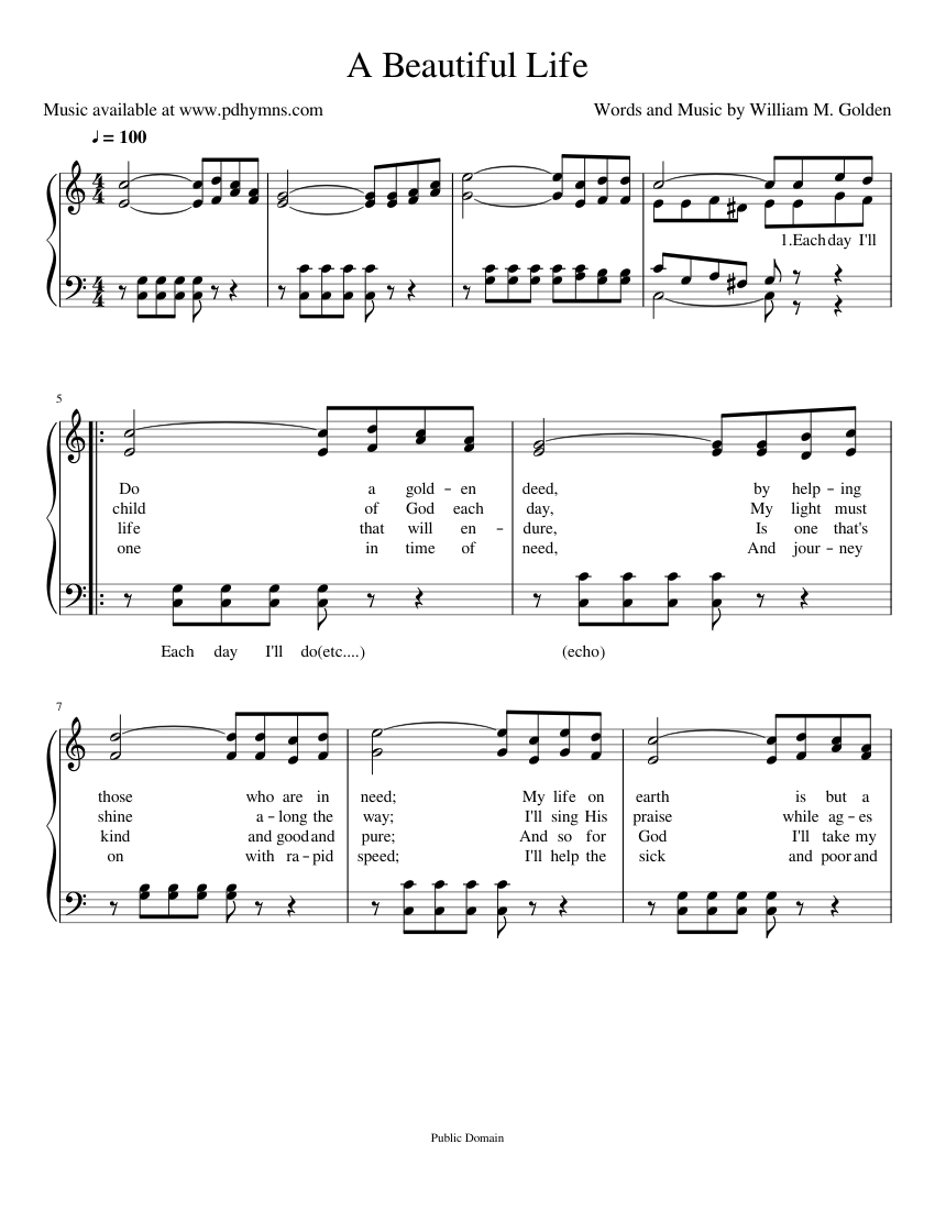 A Beautiful Life Sheet music for Piano (SATB)