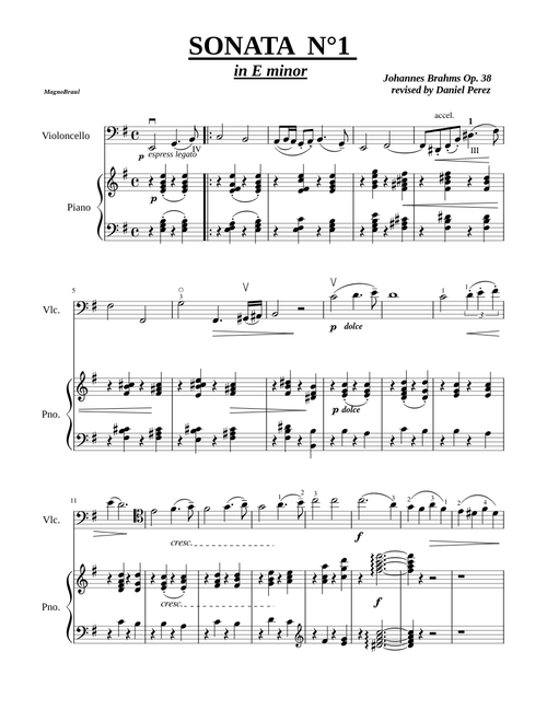 Cello Sonata No.1, Op.38 – Johannes Brahms