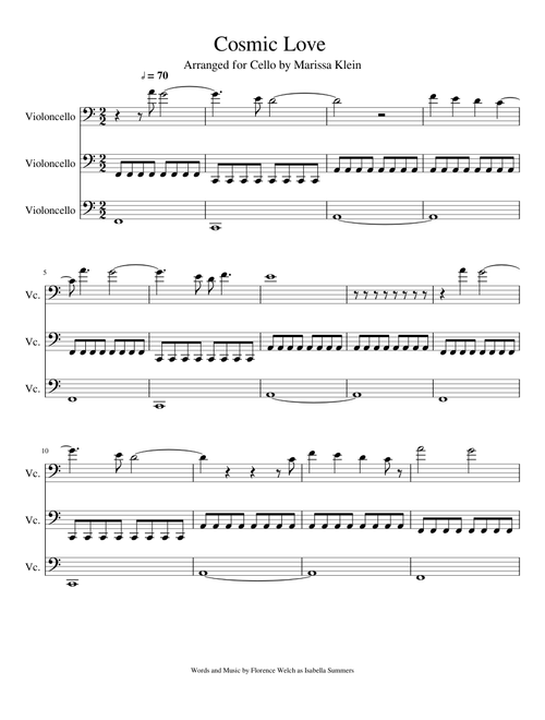 Cosmic Love- Florence + the Machine (Arranged for Three Cellos)