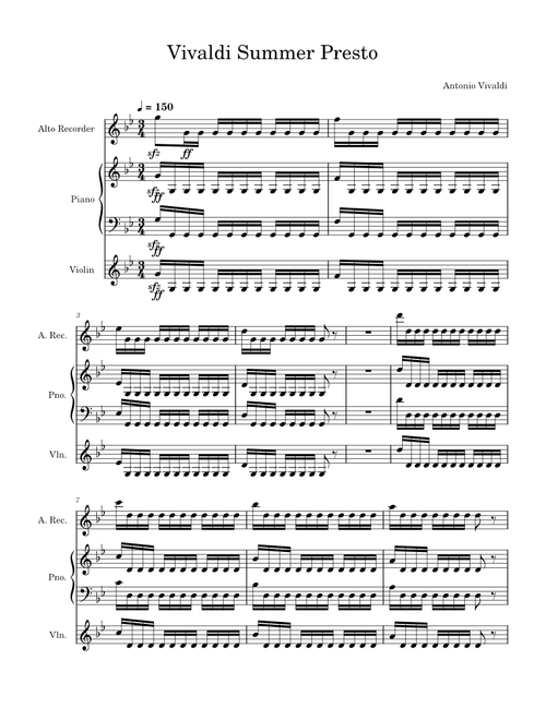 The four seasons - summer – Antonio Vivaldi