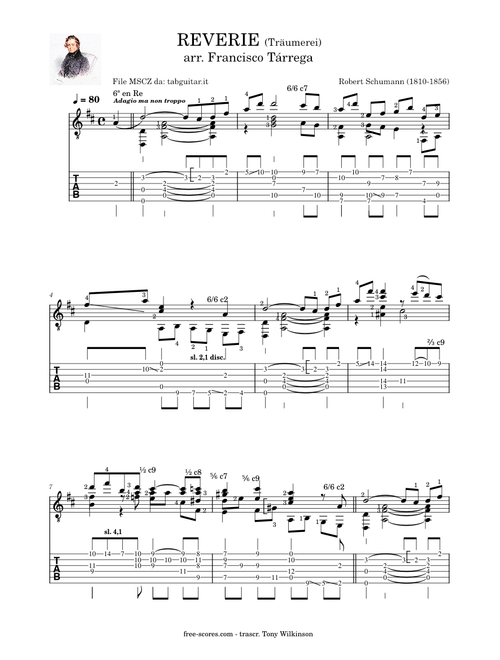 Reverie  (Schumann) arr. Francisco Tárrega