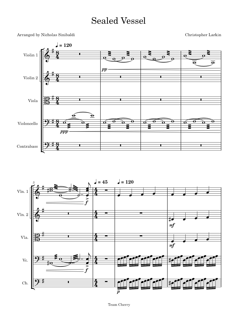 Sealed Vessel Christopher Larkin Hollow Knight Sheet music for