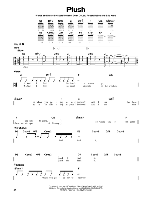 Plush - Stone Temple Pilots (Guitar Lead Sheet)