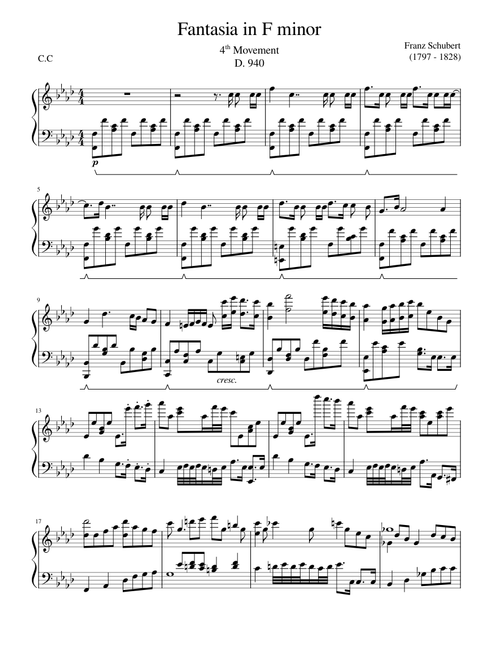 Fantasie in F minor, D.940 4th Movement – Franz Schubert