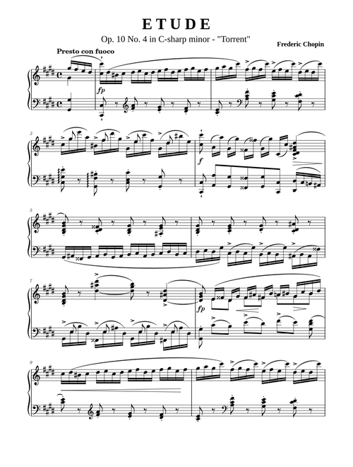 Etude Op. 10 No. 4 (Torrent) – Chopin