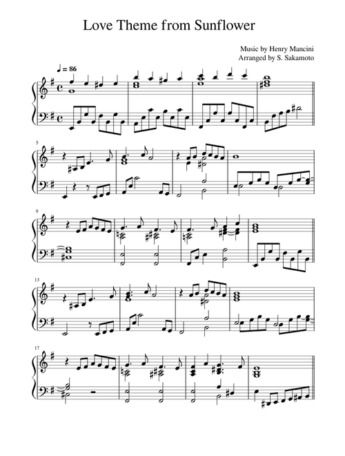 Sunflower – Henry Mancini Love theme from Sunflower