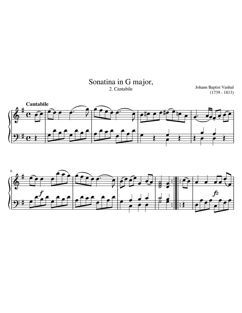 ヴァンハル：ピアノのための主題と変奏曲Op.45 W.XIVa:16