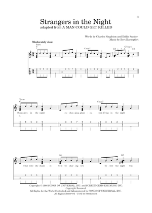 Strangers In The Night Sheet Music and Tab with Chords for Guitar