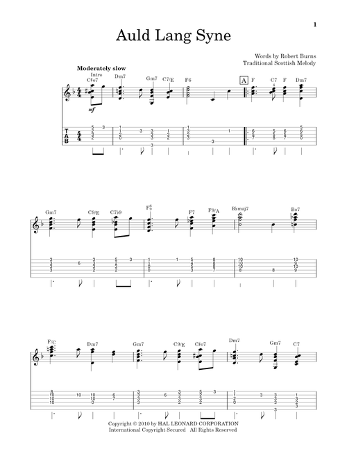 Auld Lang Syne - Robert Burns (Solo Guitar)