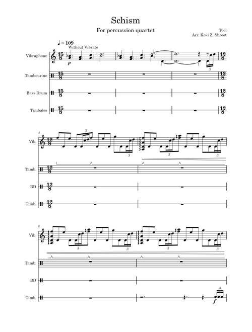Schism – Tool, Percussion Quartet